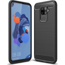 Microcase Huawei Mate 30 Lite Brushed Carbon Fiber Silikon Kılıf - Siyah