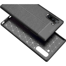 Microcase Samsung Note 10 Leather Tpu Silikon Kılıf - Siyah