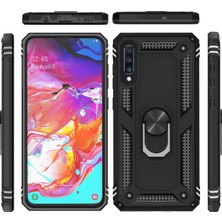 Microcase Samsung Galaxy A50 Anka Serisi Yüzük Standlı Armor Kılıf - Siyah