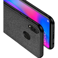 Microcase Xiaomi Redmi Note 7 Fabrik Serisi Kumaş ve Deri Desen Kılıf - Siyah