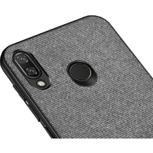 Microcase Xiaomi Redmi Note 7 Fabrik Serisi Kumaş ve Deri Desen Kılıf - Gri