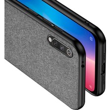 Microcase Xiaomi Mi 9 SE Fabrik Serisi Kumaş ve Deri Desen Kılıf - Gri