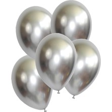 Balonevi Gümüş Krom Balon 5 Adet