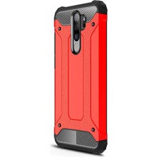 Microsonic Xiaomi Redmi Note 8 Pro Kılıf Rugged Armor Kırmızı