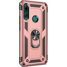 Microsonic Huawei Y9 Prime 2019 Kılıf Military Ring Holder Rose Gold