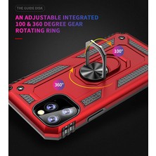 Microsonic Apple iPhone 11 Pro Max Kılıf Military Ring Holder Siyah