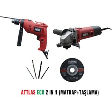 Attlas Eco 2'li Set Darbeli Matkap + Avuç Taşlama