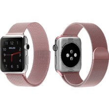 Case 4U Apple Watch Seri 7/6/SE/5/4 Metal Kayış Milano Loop 45mm 44mm 42mm Uyumlu Rose Gold