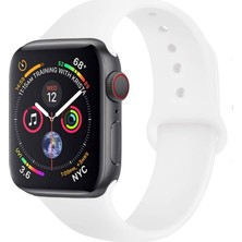 Case 4U Apple Watch Seri 7/6/SE/5/4 Silikon Spor Kordon 44mm 42mm 45mm Uyumlu Beyaz