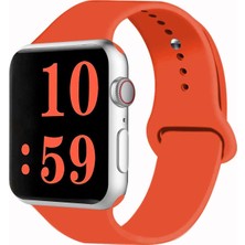 Case 4U Apple Watch Seri 7/6/SE/5/4 Silikon Spor Kordon 44mm 42mm 45mm Uyumlu Koyu Turuncu