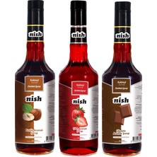 Nish Fındık Çilek Çikolata Şurupları 3 x 700 ml