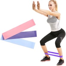 Leyaton Aerobik Band Latex Aerobik Bandı Pilates Yoga Lastiği 3'lü Set Başlangıç-Orta-Sert Seviye