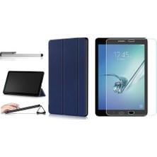 Crescent Samsung Galaxy Tab A6 10.1" (2016 Kalemli) P580/P585/P587 Resistance Smart Tablet Kılıfı + 9H Ekran Koruyucu Cam + Stylus Kalem Beyaz