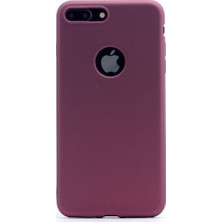 Tekno Grup Apple iPhone 7 Kılıf Ultra İnce Mat Silikon - Bordo + Tam Kaplayan 6D Nano Ekran Koruyucu