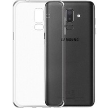 Tekno Grup Samsung Galaxy J8 Silikon Kılıf Şeffaf + Cam Ekran Koruyucu Şeffaf