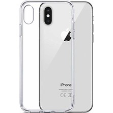 Tekno Grup Apple iPhone XS Silikon Kılıf Şeffaf + Tam Kaplayan 5D Cam Ekran Koruyucu Şeffaf