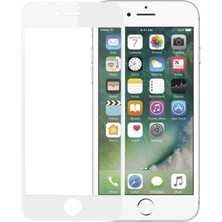 Tekno Grup Apple iPhone 6 Plus Silikon Kılıf Şeffaf + Tam Kaplayan 5D Cam Ekran Koruyucu Ekran Koruyucu Beyaz