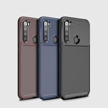 Case 4U Xiaomi Redmi Note 8 Kılıf Rugged Armor Karbon Desenli Lüx Negro Silikon Arka Kapak Siyah