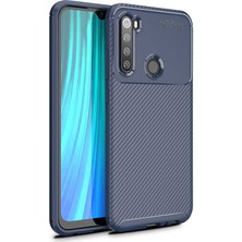 Case 4U Xiaomi Redmi Note 8 Kılıf Rugged Armor Karbon Desenli Lüx Negro Silikon Arka Kapak Lacivert