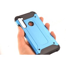 Case 4U Xiaomi Redmi Note 8 Kılıf Military Armor Çift Katmanlı Crash Silikon Kılıf Mavi