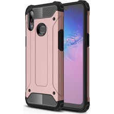 Case 4U Galaxy A10S Kılıf Military Armor Çift Katmanlı Crash Silikon Kılıf Rose Gold