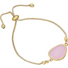 Forentina  Bayan Pembe Taşlı Asansörlü Bileklik Ps1007