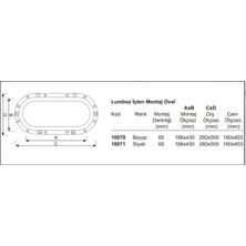 Sealux 10070 Oval Içten Montaj Lumboz Beyaz