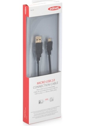 Ednet 84200 Micro USB Şarj ve Data Kablosu 1.8 mt