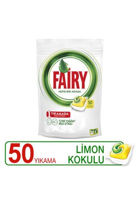 Fairy Hepsi Bir Arada Limon 50'li Bulaşık Makinesi Kapsülü