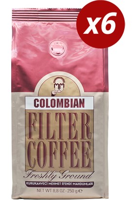 Kurukahveci Mehmet Efendi Colombian Filter Coffee 250gr 6 'I Set