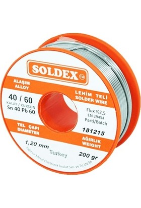 Soldex 200g 1,20mm Lehim Teli %60 Kalay %40 Kurşun