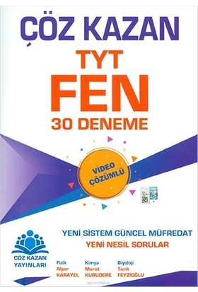 Çöz Kazan Yayınları TYT Fen Bilimleri 30 Deneme Sınavı