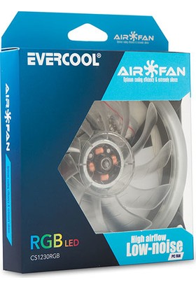 Evercool CS1230RGB 120x120x25 mm 7 Renkli Kasa Fanı