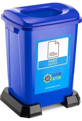 Şenyayla Sıfır Atık Geri Dönüşüm Çöp Kutusu Kovası 70 lt Mavi Kağıt Atıkları