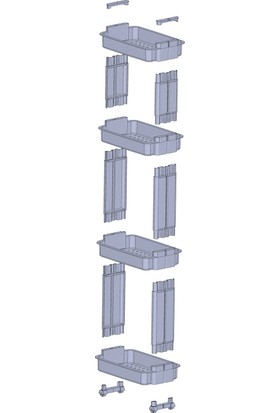 Motek Tekerlekli Organizer Raf 4'lü