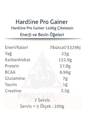 Hardline Progainer 1406 gr Karbonhidrat Tozu Pro Mass Gainer