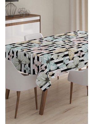 Kelebek Desenli Dijital Baskılı 3D Masa Örtüsü - 140 x 180 cm