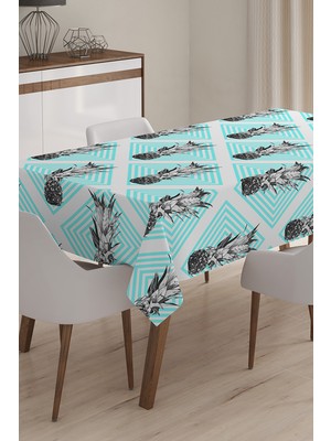 Ananas Resimli Dijital Baskılı 3D Masa Örtüsü - 120 x 140 cm
