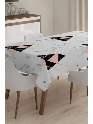 Geometrik Desenli Dijital Baskılı 3D Masa Örtüsü - 140 x 180 cm