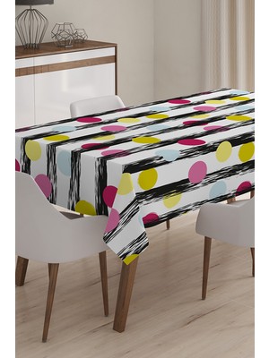 Geometrik Desenli Dijital Baskılı 3D Masa Örtüsü - 140 x 180 cm