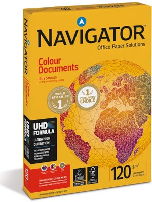Navigator Beyaz Fotokopi Kağıdı A4 120 gr 250 Yaprak Ofis ve Ev Kullanımına Uygun Yüksek Baskı Kalitesi