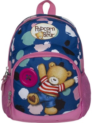 Ümit Çanta Popcorn The Bear Mavi-Pembe Kız Çocuk Anaokulu Sırt Çantası