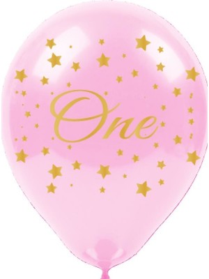 Kikajoy Altın First Year Baskılı Pembe Balon 10'lu