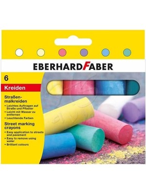 Eberhard Faber 6'lı Renkli Sokak İşaretleme Pastel Seti – Beyaz, Sarı, Kırmızı, Mor, Mavi, Yeşil, Yuvarlak Kapaklı