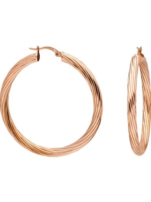 Glorria Es0164 Gümüş 4 Cm Burgu Halka Küpe