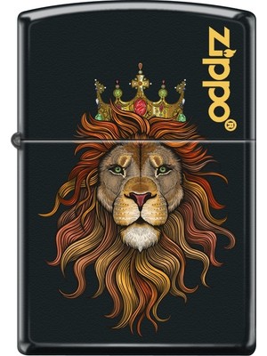Zippo Lion Çakmak Premium Tasarım Black Matte Çevre Dostu Hediye Kutusunda