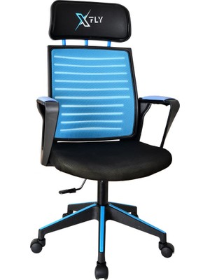 XFly Plastik Ayaklı Oyuncu Koltuğu - Mavi File - 2395D0542