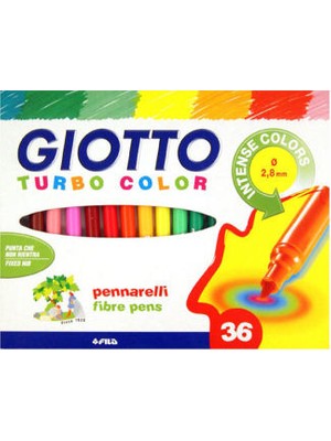 Giotto Turbo Color 36 Renk Keçeli Boya Kalemi 2,8 mm Uçlu Dayanıklı Kalem Seti