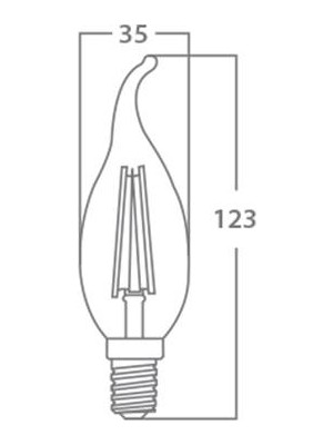 Kıvrık Buji Ince Duylu LED Ampul Cam 4 W E-14 6500K Beyaz Işık Braytron - BA36-35413