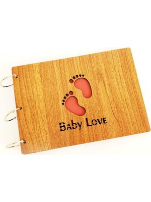 Hediye Elçisi Baby Love Yazılı Ahşap Albüm